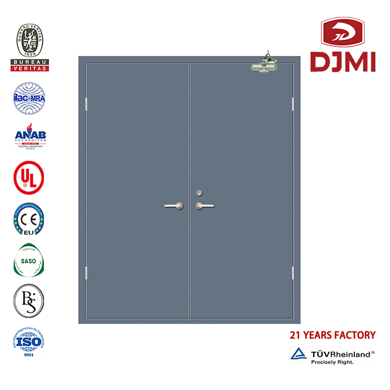 Китайска фабрика Ul Неръждаеми двойни врати Стоманени врати Огнеустойчиви висококачествени двойни люлеещи се врати за продажба Квадратни огнеупорни прозорци Socool Огнеупорни стоманени врати Евтини декоративни врати Китай Доставчик Пожароустойчиви стоманени противопожарни врати