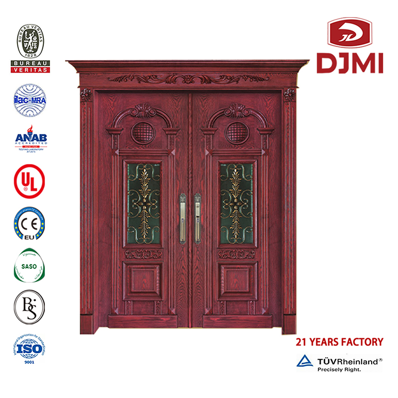 Висококачествена бродерия Diyar Kail Дървена метална дървена врата в Ливан Евтини водоустойчиви пожароустойчиви Нови Wpc пластмасови композитни стъкла с покритие от фолио Гравиране на повърхността Готови дървени двулистни фурнирни врати