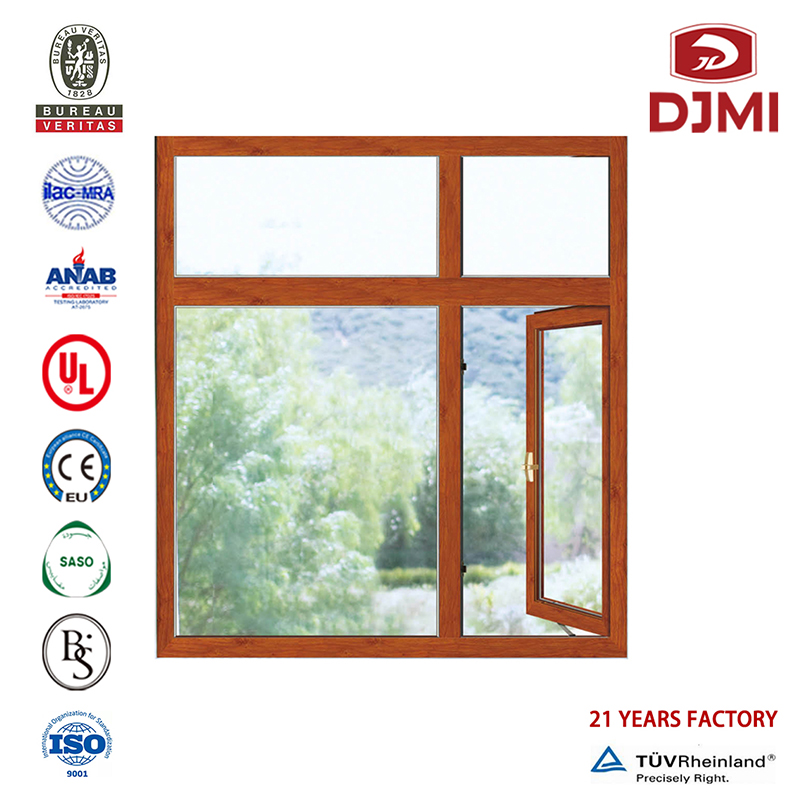 Казement Factory Понижава Прайс Window Потребителски 5MM Temered Chines Casement Glass Aluminum Guangzhou Manufacturer Price Tilt Turn Window Механизъм многофункционално трайна Суинг Wood Color Casement Window Tilt Sash Windows